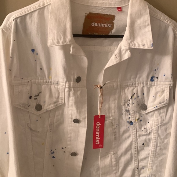 J Brand denimist White paint splatter AGNES TRUCKER Jacket-NWT-Hard to find - Picture 12 of 12